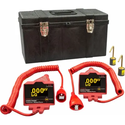 HDE Phasing Meter and Voltmeter Set: 5 V to 43 kV, 5 V, IP64, Digital Display - High-Voltage Voltmeters