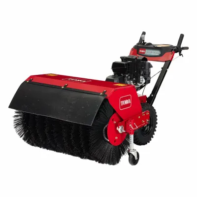 TORO Walk Behind Sweeper: 46 1/2 in Tool Wd, 36 in Brush Wd, 25 in Brush Dia - Gas-Powered Power Brushes
