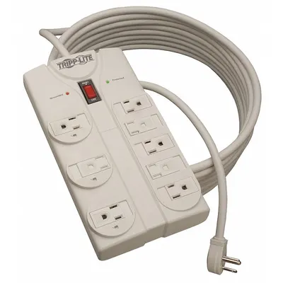 TRIPP LITE Outlet Strip: 8 Outlets, 25 ft Cord Lg, 1,440 J Rated Energy, 15 A Current - General Purpose Surge Protectors