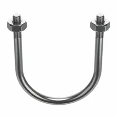 This U-bolt is designed to secure pipes, conduits, or tubing to structural supports. It accommodates a 3 in pipe size with a 5 in inside height, features a 1/2"-13 thread, and is made of stainless steel with a plain finish. Suitable for use in industrial piping systems where corrosion resistance is required.