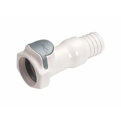 CPC Quick Connection Coupling: Straight, 3/4 in ID Size, Quick-Disconnect Coupler x Barbed - Polysulfone Quick-Disconnect Tube Fittings