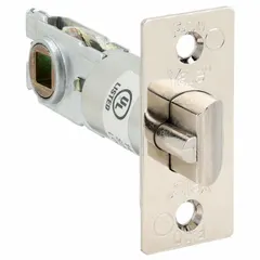 This spring latch is designed for use in commercial and institutional door hardware, providing secure latching for doors with push-pull operation. The chrome finish offers corrosion resistance. Suitable as a replacement or new-install component for compatible locksets.