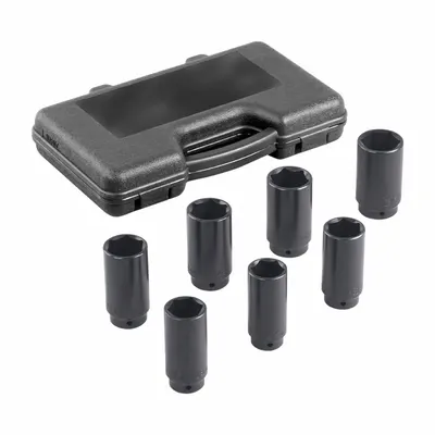 OTC Drive Socket Set: 1/2 in Drive Size, 7 Pieces, (7) 6-Point, (7) 6-Point - SAE & Metric Lock Nut Socket Sets