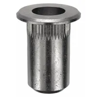 Rivet Nut: #8-32 Thread Size, 1/2 in Overall Lg, 17/64 in Insert Dia, Round, Steel, Steel, 25 PK (MPN ALS4T-832-130)