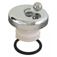 APPROVED VENDOR Drain Stopper: Plastic, Chrome-Plated, Flip It, 1 1/2 in Fits Drain Size (MPN 35249)
