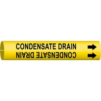 Pipe Marker: Condensate Drain, Yellow, Black, Fits 1 1/2 to 2 3/8 in Pipe O.D., 1 Pipe Markers (MPN 4036-B)
