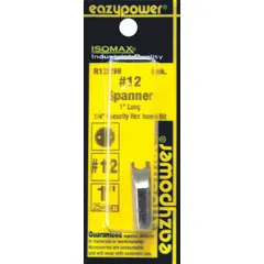 This imperial spanner security bit is designed for driving tamper-resistant fasteners with two pin holes. It features a #6 industry size and a hex shank for secure tool retention. The bit is impact rated and constructed from S2 steel. Typical applications include industrial maintenance, security installations, and assembly where standard bits cannot engage.