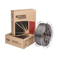 LINCOLN ELECTRIC Lincore 33 is a build-up alloy flux-cored wire used to restore worn metal surfaces prior to hardfacing. It provides a tough, crack-resistant base layer on carbon steel components. Suitable for submerged arc or open-arc welding applications. Diameter: 1/16 in, weight: 25 lb per spool, polarity: DCEP.
