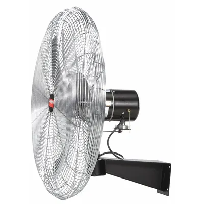 Dayton Mounted Fan: 20 in Blade Dia, 115V AC, 1/5 hp Motor HP, Wall Mount, Oscillating - Standard Industrial Wall-Mount Fans