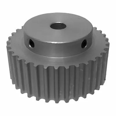 Dayton Timing Pulley: Curvilinear, Fixed, For 15 mm Belt Wd, 18 Teeth, 5 mm Pitch - HTD Section Fixed-Bore Timing Pulleys with Hub