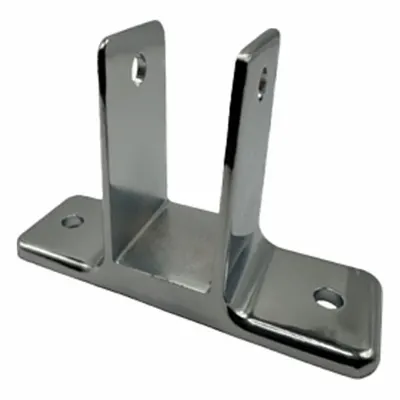 HADRIAN Panel Wall Bracket: Chrome Zamac, Chrome-Plated, 1 3/8 in Overall Ht - Brackets, Alcove Clips & Channels for Bathroom Partitions