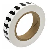Arrow Tape: White, Black, 1 in Wd, 90 ft Roll Lg, Vinyl, 1 in Roll Wd, 1,080 in Lg (MPN 91413)