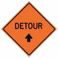 Roll Up Traffic Sign: 48 in x 48 in Nominal Sign Size, Polyester/PVC, 0.015 in, W20-2 MUTCD, Orange (MPN 669-C/48-EMO-D)