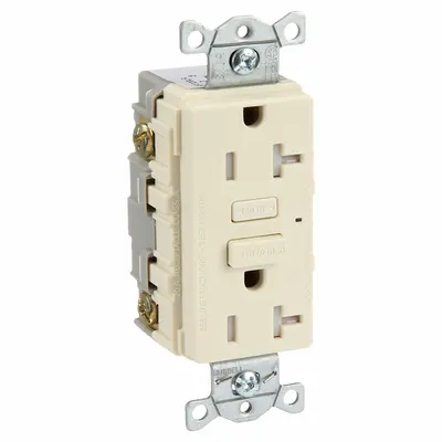BRYANT GFCI Receptacle: Duplex, 5-20, Light Almond, GFCI, 125V AC, 20 A, 2 Pole / 3 Wire (MPN GFT20LA) - General Purpose Receptacles