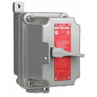HUBBELL KILLARK Tumbler Switch: 1 Gang, 1-Pole, 20 A, 120 V AC, Feed-Thru Hub, 3/4 in Hub Size (MPN FXS-51C)
