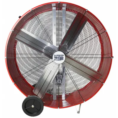 MAXX AIR Cooling Fan: 42 in Blade Dia, 120V AC, Mobile, 3/4 hp, Belt Drive - Standard Industrial Floor Fans