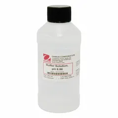 Liquid pH buffer solution with 1% concentration, supplied in a 250 mL plastic bottle. Used for routine calibration of pH meters and electrodes in laboratory, water treatment, and quality control applications. CAS Number 7732-18-5.