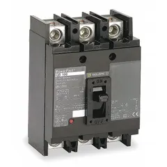 3-pole molded case circuit breaker rated 175 A at 240 V AC with a maximum AIR rating of 25 kA at 240 V AC. Features fixed instantaneous trip, lug terminals, and ABC phase connection. Suitable for overload and short-circuit protection in power distribution panels, motor control centers, and switchboards.
