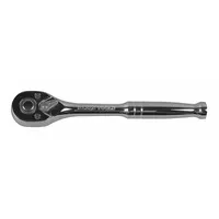 KLEIN TOOLS Hand Ratchet: Pear, Reversible, 7 in Overall Lg, Chrome, 5° Min Arc Swing, Non-Magnetic (MPN 65720)