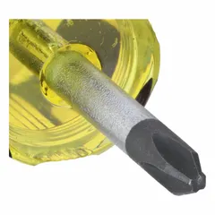 This STANLEY stubby Phillips screwdriver features a #2 tip size and cushion grip, designed for driving fasteners in confined spaces where standard-length tools cannot reach. It is not ESD safe, not tether capable, and not insulated. Suitable for general assembly, maintenance, and repair tasks in industrial and commercial settings.