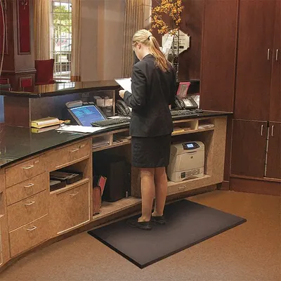 NOTRAX Antifatigue Runner: Pebble, 4 ft x 75 ft, 3/4 in Thick, Black, Nitrile Foam - Oil & Grease-Resistant Antifatigue Mats