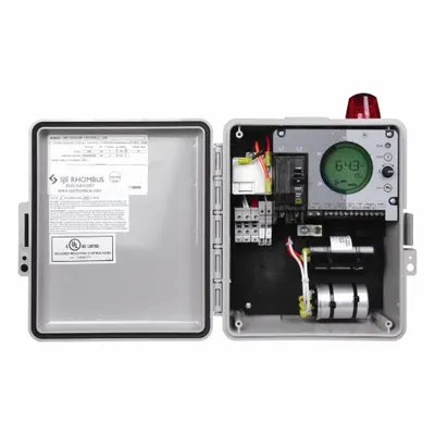 SJE-RHOMBUS Control Panel: Simplex, Single Phase, 230/240V AC, 17.2 A, Sensor - Grinder Pump Control Panels