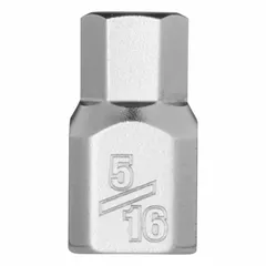 This hex bit socket features a 5/16 in SAE hex tip and a 51/64 in overall length. Designed for driving hex-head fasteners, it is suitable for assembly, maintenance, and repair tasks requiring a 1/4 in drive.