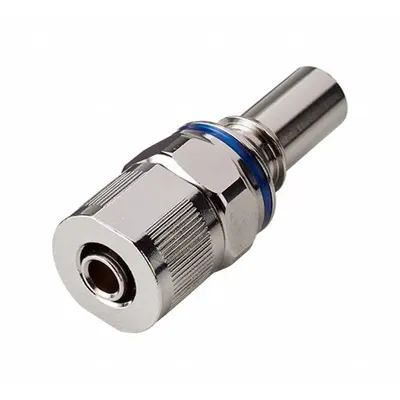 CPC Quick Connection Coupling: Straight, 3/8 in OD x 1/2 in Pipe x 1/2 in OD Size - Chrome-Plated Brass Quick-Disconnect Tube Fittings