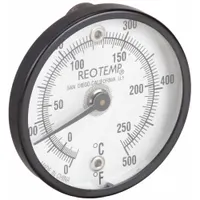 REOTEMP Magnetic Dial Thermometer: 0°F to 500°F /-20°C to 260°C, +/- 2% Full Scale Accuracy (MPN SUR50V2)