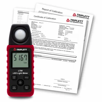TRIPLETT Light Meter: Carrying Case, ±3% Light Level Accuracy, LCD, Included - Standard Light Meters