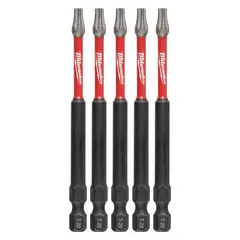 This MILWAUKEE impact Torx bit features a T20 Torx head with imperial sizing and a standard hex shank. Constructed from alloy steel, it is designed for use with impact drivers in high-torque applications such as driving Torx-head fasteners in industrial assembly, maintenance, and repair tasks.