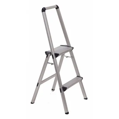 XTEND + CLIMB Step Stool: 2 Steps, 2.8 ft Overall Ht, 225 lb Load Cap, Aluminum - Folding Step Stools