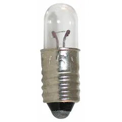 Incandescent Bulb, T1-3/4, Midget Screw (E5), 2.5V AC, White, 1769