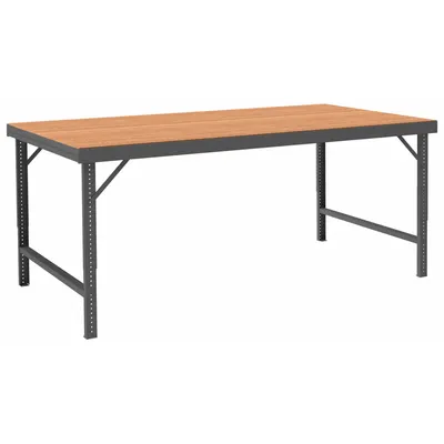 DURHAM MFG Work Table: Adj Ht, Hardboard, 72 in x 30 1/4 in - Engineered Wood-Top Worktables