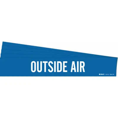 BRADY Pipe Marker: Outside Air, Blue, White, Fits 8 in and Larger Pipe O.D., 1 Pipe Markers - Outside Air Adhesive Pipe Markers
