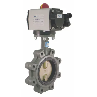 MILWAUKEE VALVE Pneumatically Actuated Butterfly Valve: For Water Media, Air to Spring - Ductile Iron General-Service Pneumatic Butterfly Valves