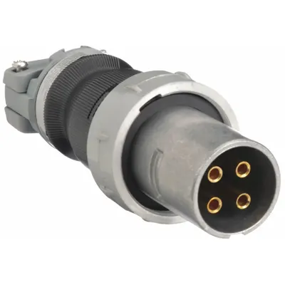 HUBBELL Pin and Sleeve Plug: Gray, 250V DC/600V AC, Three Phase, 100 A, 4 Pole - Watertight Plugs