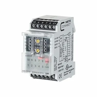 METZ CONNECT Modbus Module: C-Logline, Modbus RTU, DIN Rail Mounting, (10) Digital In - Modules for Metz Connect Controllers