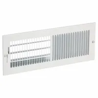 Sidewall/Ceiling Register: Ceiling/Wall, 5 1/4 in H, 13 1/4 in W, Louvered, Powder Coated, White