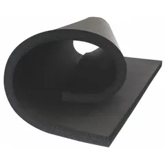 This Buna-N rubber/PVC insulation sheet measures 3 ft x 4 ft with a 1/2 in thickness and provides an R-Value of 2. It has a plain backing (no self-adhesive) and is plenum rated for use in air-handling spaces. Commonly used for thermal insulation and condensation control on HVAC ductwork, piping, and equipment in commercial and industrial applications.