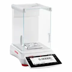 Semi-micro lab balance with dual-range capacity of 120 g and 220 g. Offers 0.01 mg readability, 0.1 mg repeatability, and 0.2 mg linearity. Features a TFT touchscreen display for intuitive operation. Suitable for precise weighing in laboratory applications such as formulation, quality control, and analytical testing.