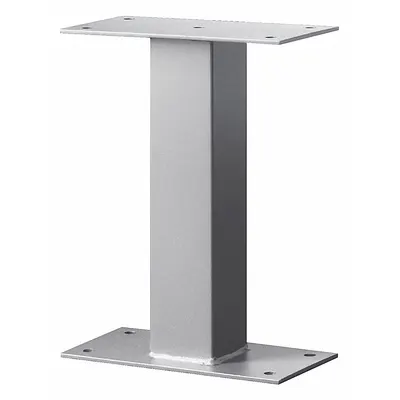 SALSBURY INDUSTRIES Pedestal: Aluminum, Powder Coated, Gray, Bolt Mounted - Mailbox Pedestals