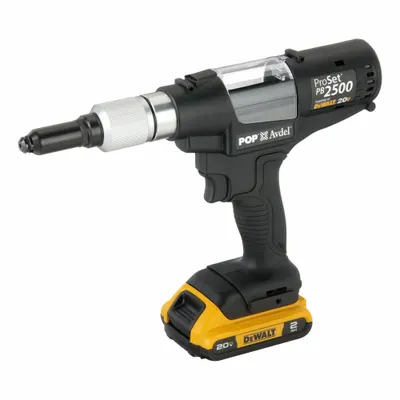 POP AVDEL Rivet Tool: 1 Battery, 1 Charger, 15/16 in Stroke Lg, 1,911 lbf Pulling Force - Pop Avdel Cordless Riveting Tools