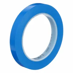 Solid blue vinyl floor marking tape from the 3M 471 series, 1/2 inch wide by 108 feet long per roll, with a 5.2 mil thickness. Supplied in a 72-pack with no message legend. Used for color-coding aisles, hazards, and storage areas in industrial facilities.