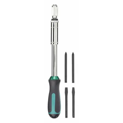 WESTWARD Multi-Bit Screwdriver: Phillips/Slotted Tip, #1/1/4 in/#2/5/16 in Tip Size - General Purpose Multi-Bit Screwdrivers