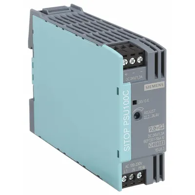 SIEMENS DC Power Supply: DIN Rail, 30 W Output Power - Rated, 1.3 A Current - Output - DIN Rail Mount DC Power Supplies