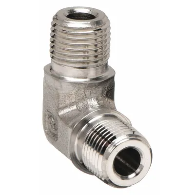 PARKER Metal Pipe Elbow: 90° Elbow, 316 Stainless Steel, 1/8 in x 1/8 in, 9,100 psi - Extreme Pressure Instrumentation Pipe Fittings