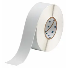 Metalized polyester continuous label roll, 2 in x 300 ft, gray matte finish, rated for outdoor use. Compatible with BBP81 printer series. Used for durable identification in industrial environments such as asset tags, pipe markers, and equipment labels.