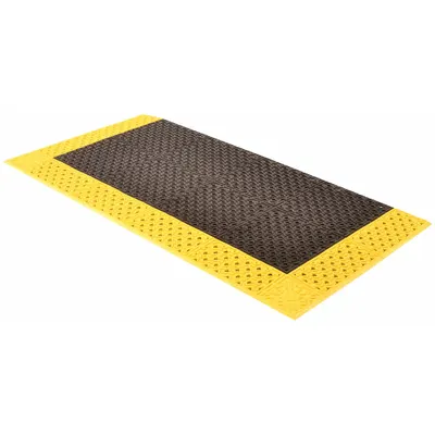 NOTRAX Interlocking Drainage Mat: 42 in x 8 ft, 7/8 in Thick, Diamond Tread - Standard Drainage Mats