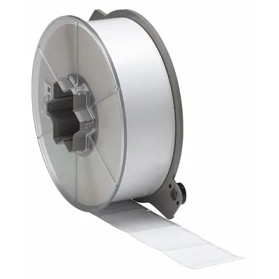 BRADY Flag Label: Rectangle, 2 in x 2 1/2 in, Polyester, White ( Gloss) - Brady Rectangular Flag Precut Label Rolls